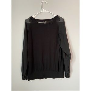 Long sleeve black top, shear sleeved